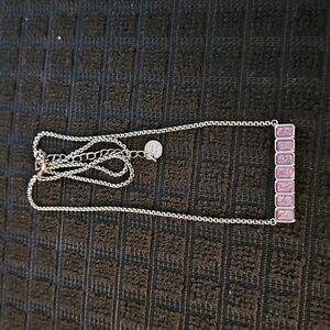 Lavender Ice Crystal  Bar Necklace